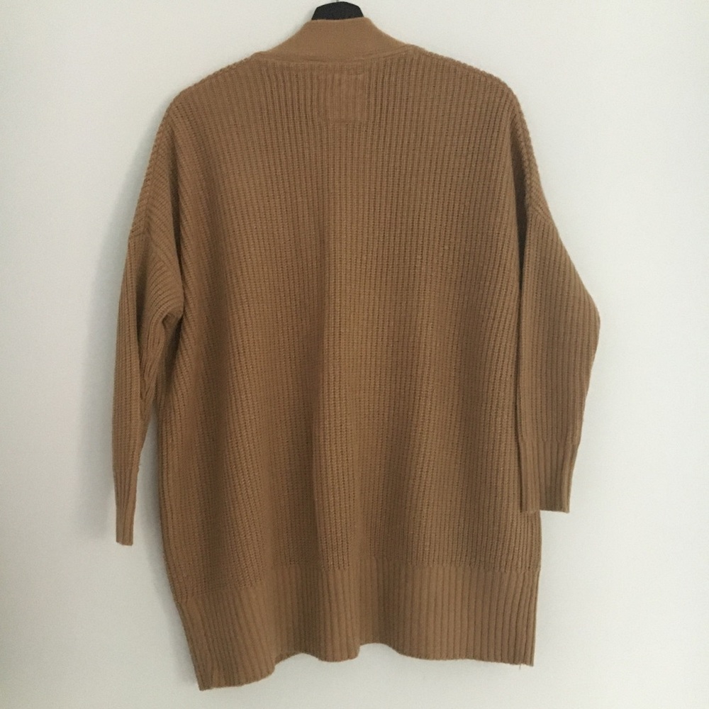 Oversized Camel Tan Open Cardigan Chunky Knit - Picture 2 of 7